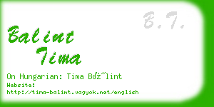 balint tima business card